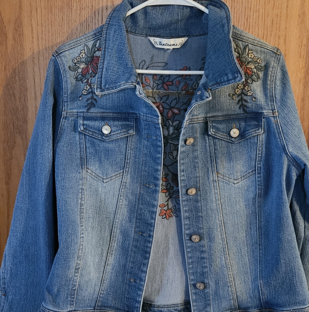 Embroidered Blue Denim Jacket
